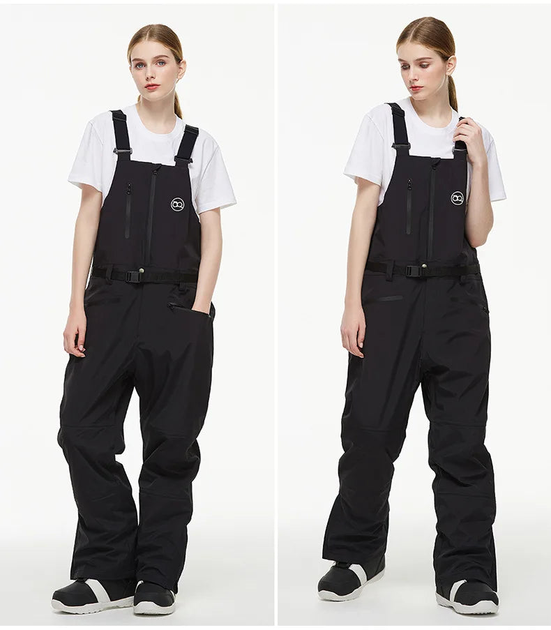 Men Women Ski Pants Winter Windproof Waterproof Reflective Warm Breathable Ski Overalls Pants Female Male Loose Snowboard Pants