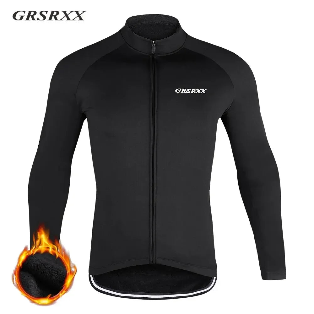 GRSRXX Thermal Winter Cycling Jacket MTB Bike Coat Bicycle Coat Sleeveless Long Sleeve Clothing Cycling Jersey Ciclismo Unisex