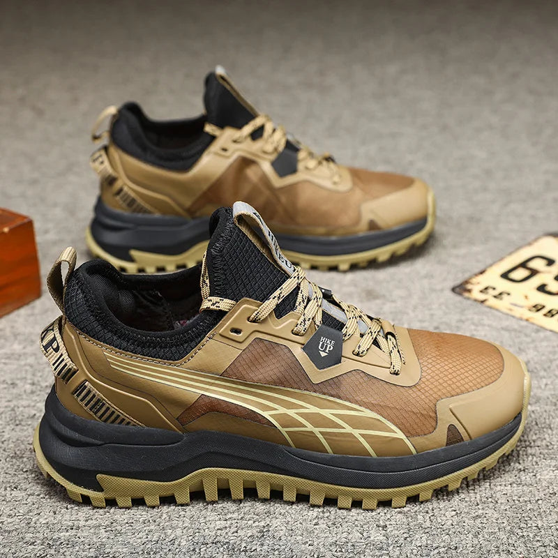HIKEUP New Men Hiking Shoes Outdoor Sport Wear-Resistant Climbing Shoes Rubber Sole Trekking Sneaker Women Sports