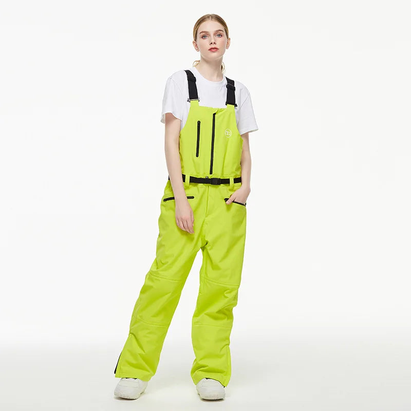 Men Women Ski Pants Winter Windproof Waterproof Reflective Warm Breathable Ski Overalls Pants Female Male Loose Snowboard Pants