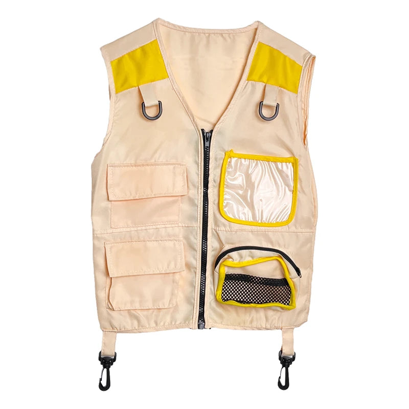 Children Explorer Vest Pretend Play Cosplay Camping Jungle Vest Dress Up for Boys Girls Camping Outdoor Adventures Kids Gift