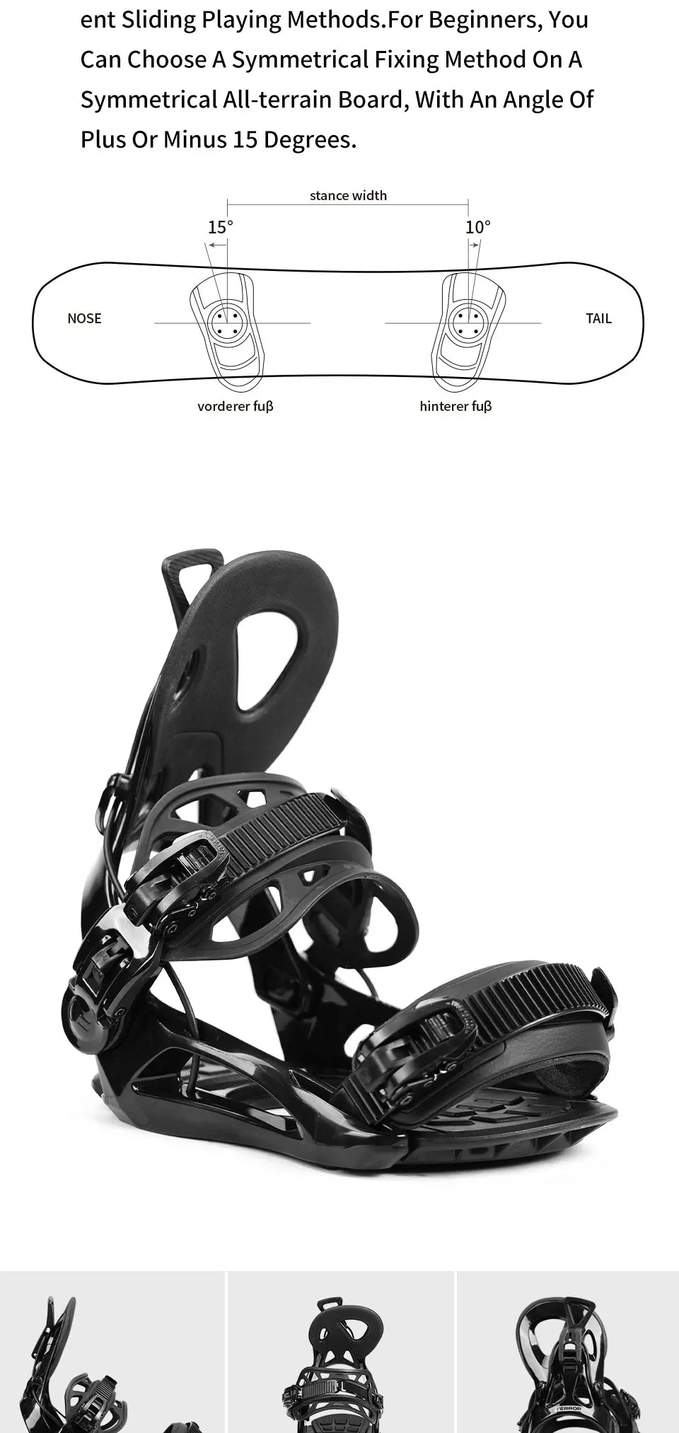 TERROR X1 Step-In Snowboard Bindings Men Women EVA Cushion 3D Strap Lightweight Freeride Gear
