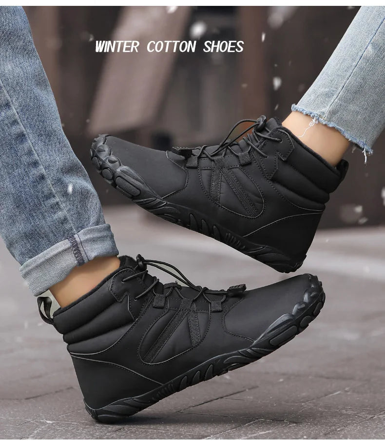 Men Women Waterproof Winter Boots Snow Barefoot Casual Shoes Outdoor Warm Work Shoes Ankle Shoes for Trekking Climbing Hiking