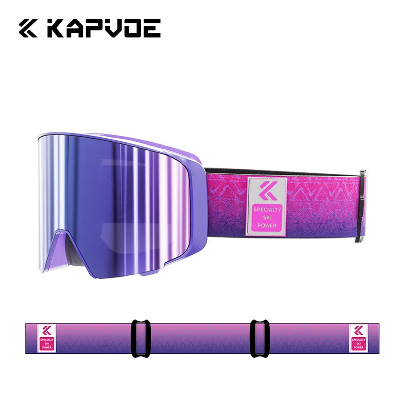 Kapvoe Photochromic Snow Goggles Men Ski Goggles Snowboard Anti-Fog Mask for Women UV400 Protection Glasses Snowmobile Winter