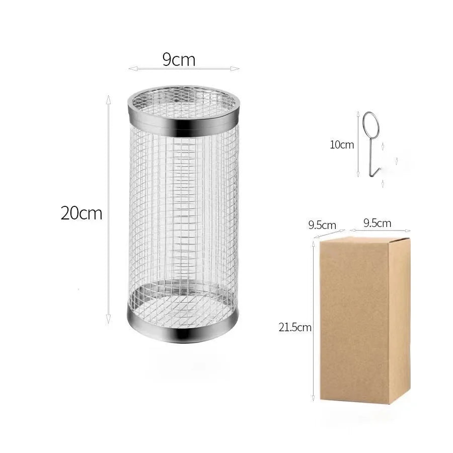 Stainless Steel Portable Barbecue Grill Net, Barbecue Basket for Outdoor Grilling, Outdoor Camping Barbecue Grill