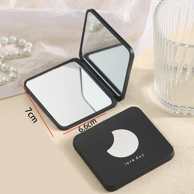 Portable Handheld Mini Makeup Mirror, Dormitory Tabletop And Office Use, Adjustable And Portable Folding Mirror