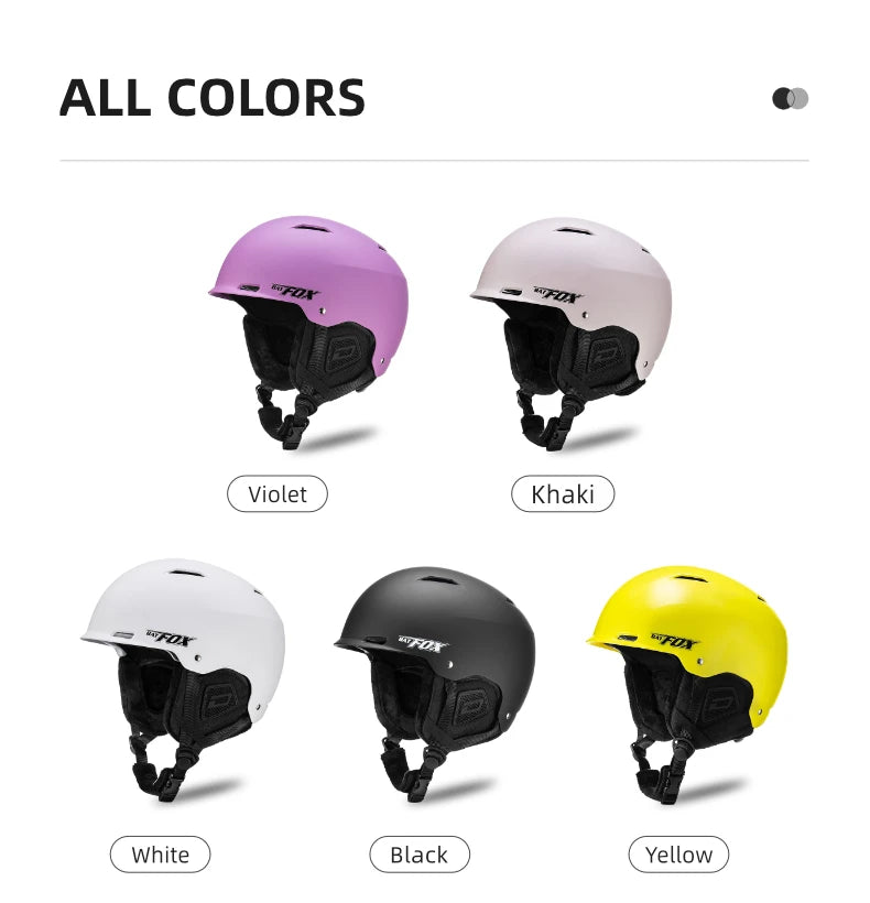 BATFOX New Unisex Ski Helmet Certificate Half-covered Anti-impact Skiing Helmet For Adult and Kids Snow Safety Snowboard Helmet