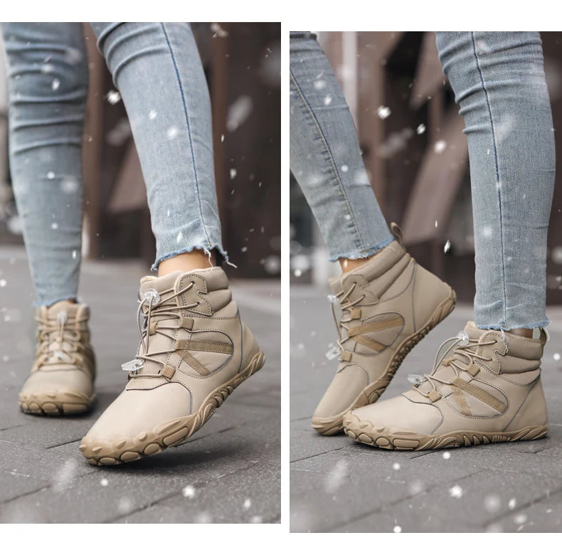 Men Women Waterproof Winter Boots Snow Barefoot Casual Shoes Outdoor Warm Work Shoes Ankle Shoes for Trekking Climbing Hiking