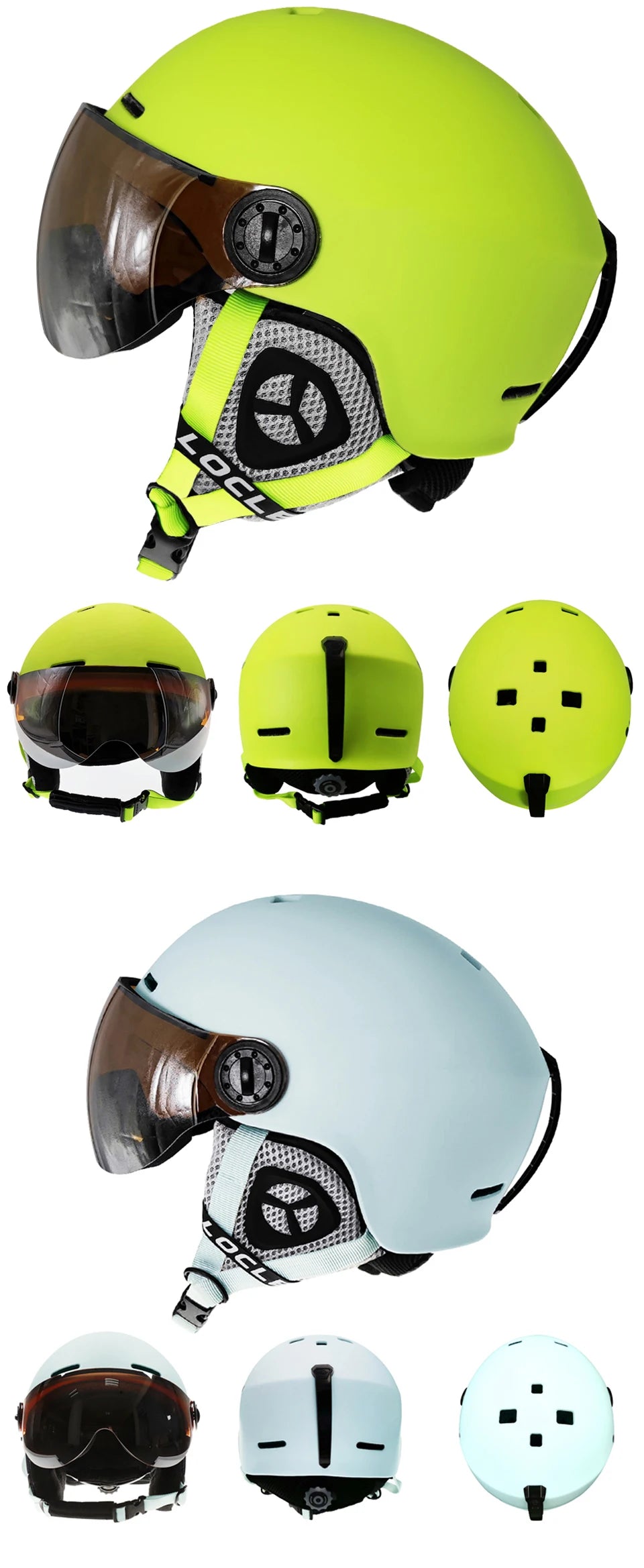 LOCLE Upgrade Skiing Helmet Men Women Children Ultralight Snowboard Skateboard Motorcycle Snowmobile Ski Helmet Visor Goggles