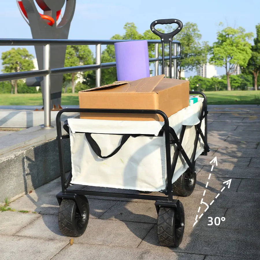 Collapsible Folding Utility Beach Cart Wagon Heavy Duty Large Capacity Fold Wagon Ourdoor Trolley Portable Garden Camping Cart