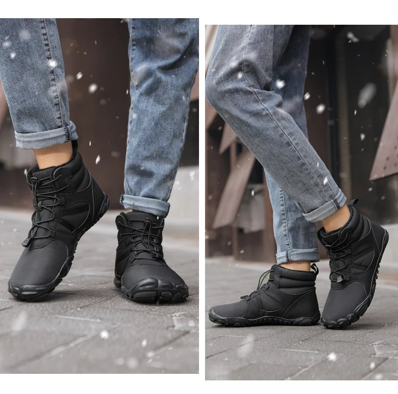 Men Women Waterproof Winter Boots Snow Barefoot Casual Shoes Outdoor Warm Work Shoes Ankle Shoes for Trekking Climbing Hiking