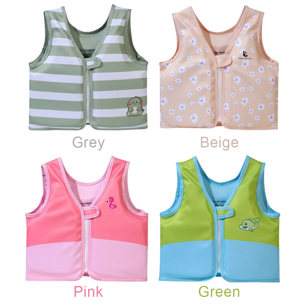 Kids Life Vest Toddlers Swim Vest Cartoon Swimsuit Children Swimming Aid Buoyancy Floatation Jackets Swimming Pool Accessories