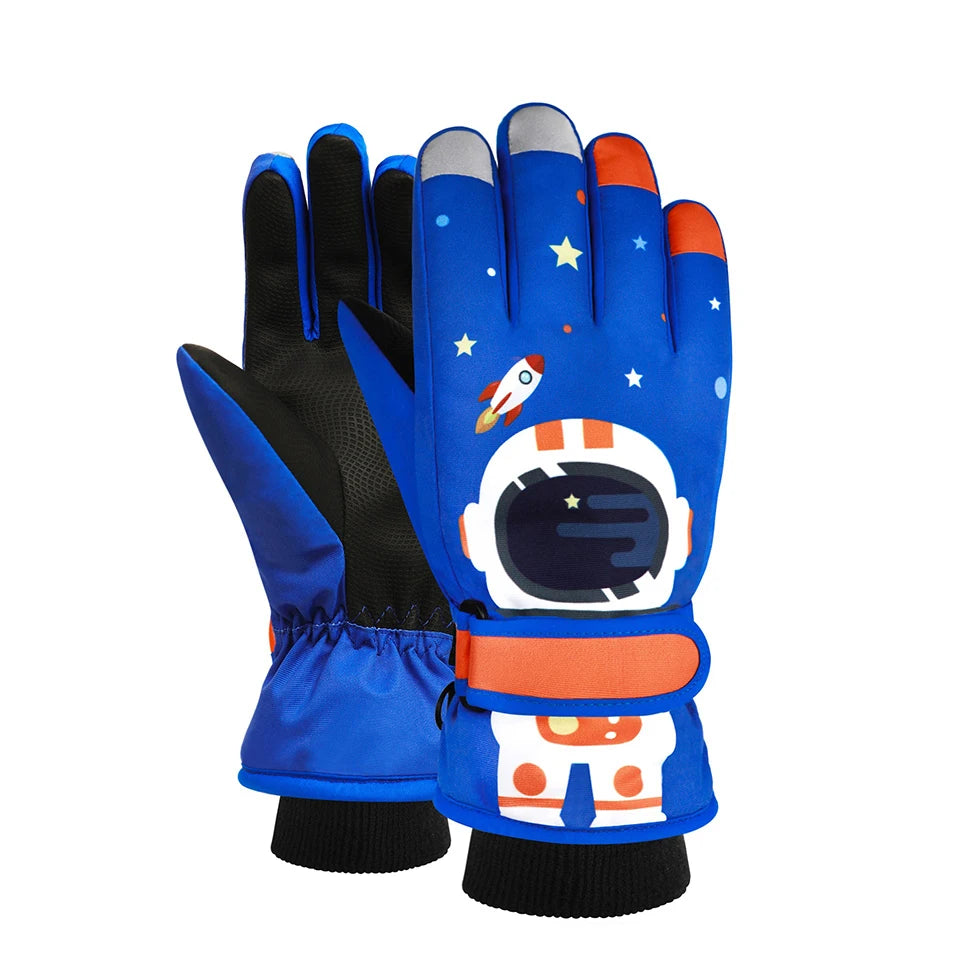 KoKossi Winter Children Ski Gloves Keep Finger Warm Thicken Waterproof Snowboard Snow Kids Gloves For Boys Girls Windproof