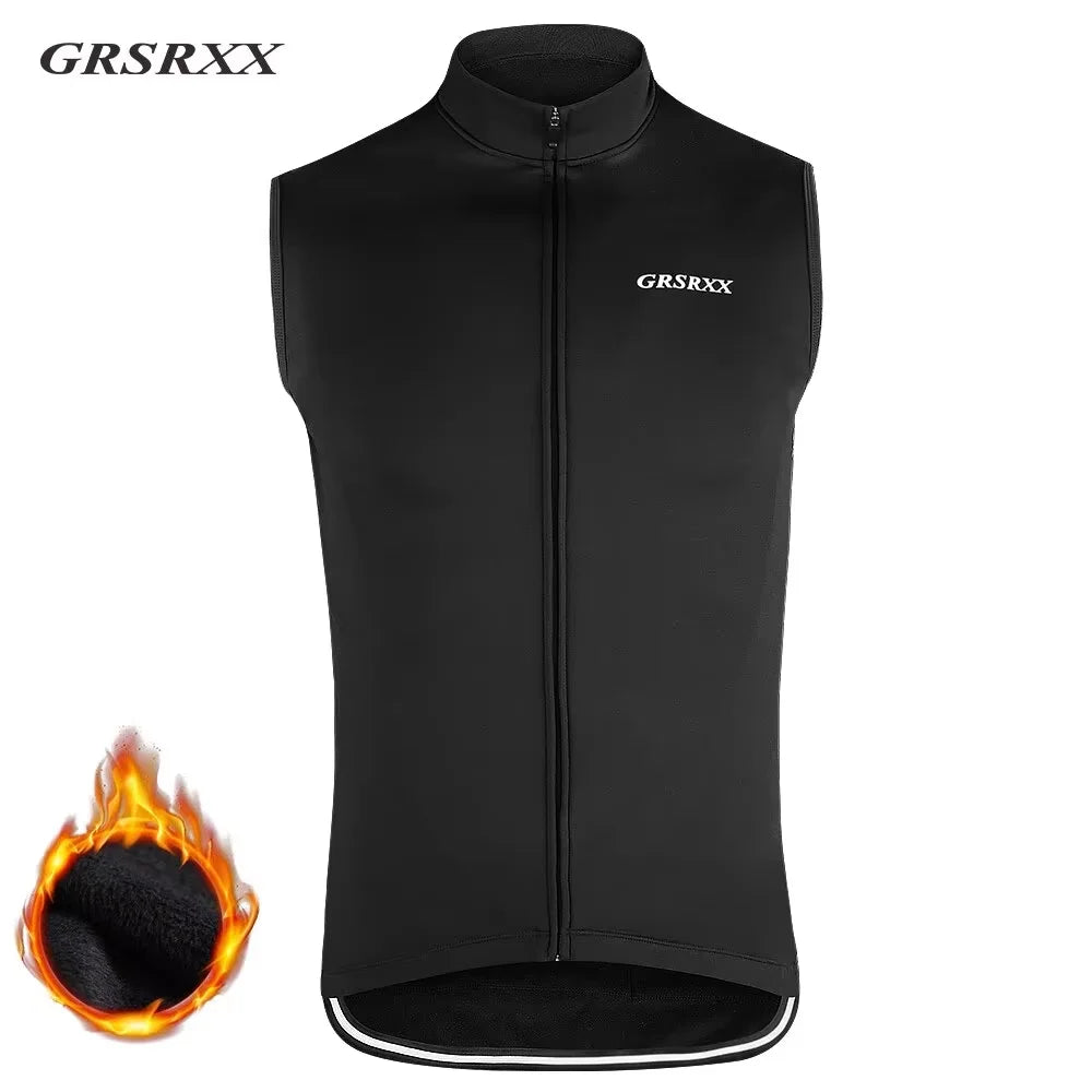 GRSRXX Thermal Winter Cycling Jacket MTB Bike Coat Bicycle Coat Sleeveless Long Sleeve Clothing Cycling Jersey Ciclismo Unisex