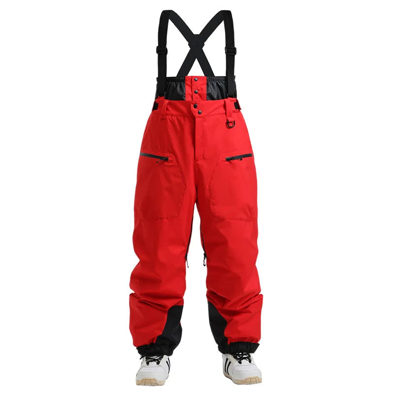 New Men Skiing Pants Winter Thickening Warm Ski Overalls Windproof Snowboard Trousers Outdoor Loose Snow Clothes Waterproof Pant