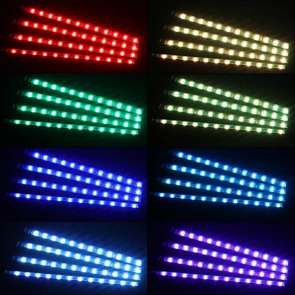 RGB Automotive Atmosphere Decorative Lamp Led Interior Light Strip Car Foot Ambient Lights with USB Cigarette with Remote Voice