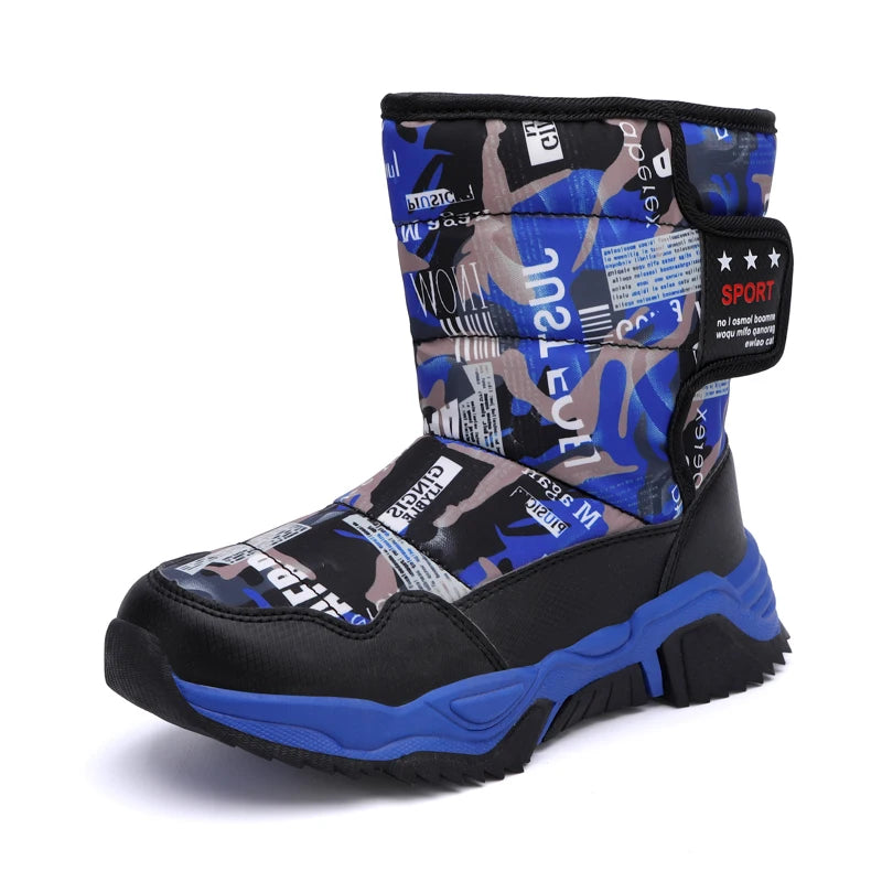 New Cute Winter Girl's Nonslip Snow Boots Kids Mountaineering Skiing Warm Felt Boots School Outdoor Activities Eur Size 31-39