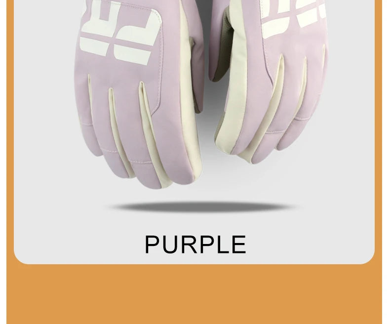 Waterproof ski gloves for women, warm and windproof for men, with added insulation and thickness. Suitable for cycling, outdoor