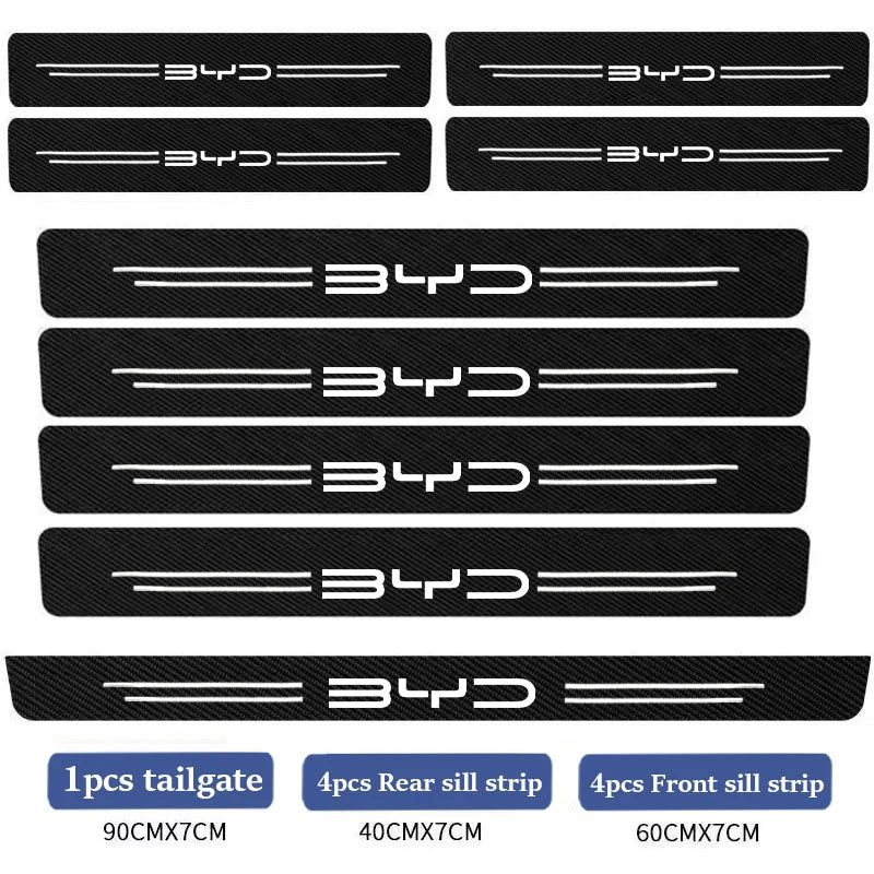 Car Door Sill Plate Protector Stickers For BYD M6 G3 G5 T3 13 F3 F0 S6 S7 E5 E6 L3 tang yuan atto3 song Covers Accessories