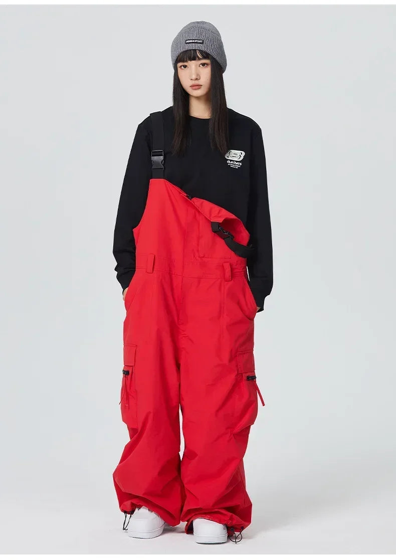 Winter Warm Windproof Skiing Pants Man Snowboard Clothing Woman New Snow Cargo Pants Loose Hip-hop Overalls Alpine Sport Trouser
