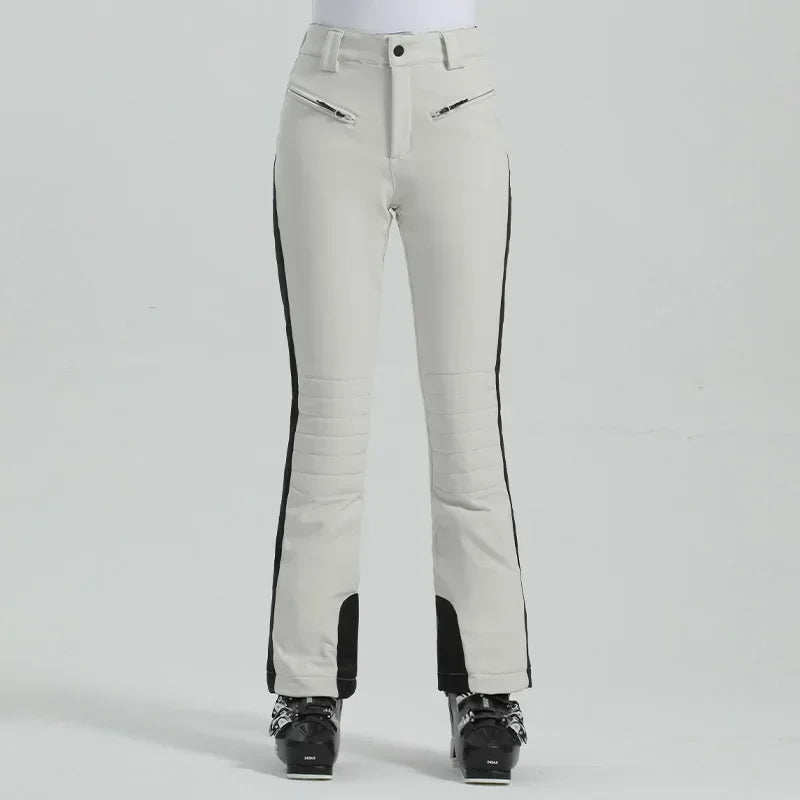 Ladies High Elasticity Skiing Pants Women Slim Winter Trousers 2025 Alpine Sport Ski Pants Outdoor Warm Waterproof Snow Clothes