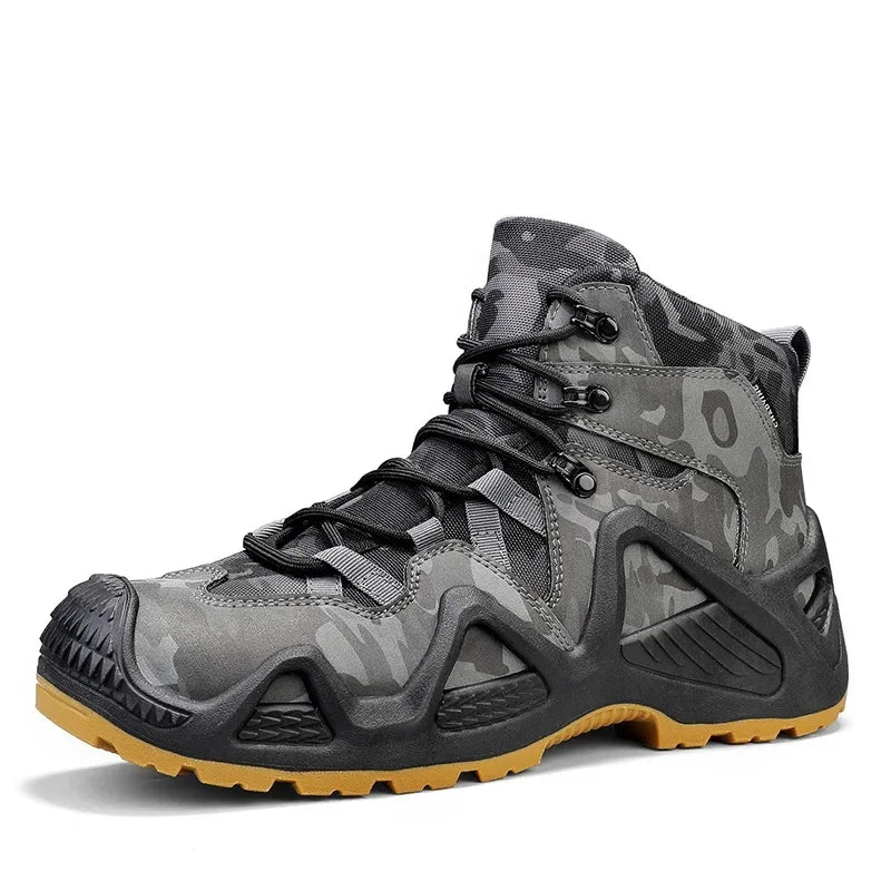 Cross-Border Autumn/Winter High-Top Men's Outdoor Non-Slip Climbing Boots Plus Size Thickened Warm Cotton Shoes Fleece-Lined