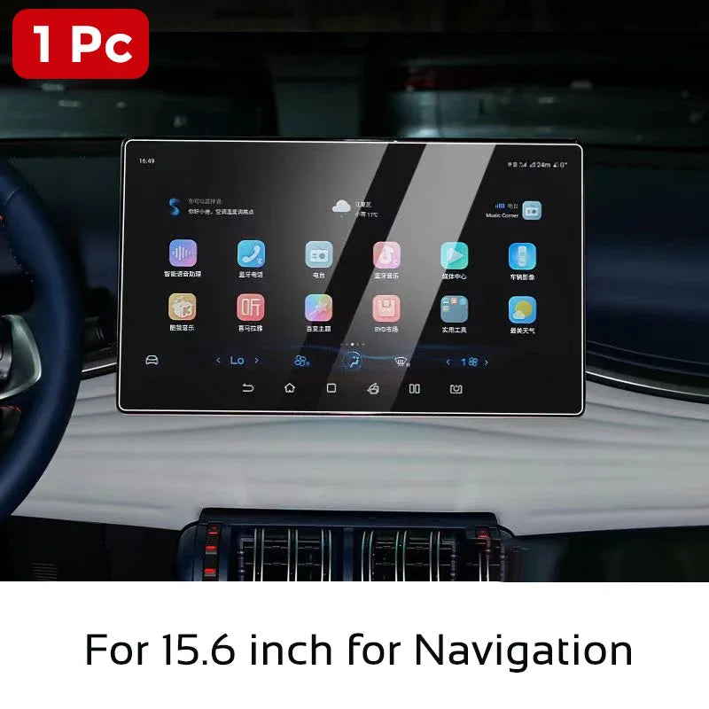 Tempered Glass Film Screen Protector for BYD Atto 3 Yuan Plus 2022-2024 Instrument Navigation Protective Cover Car Accessories