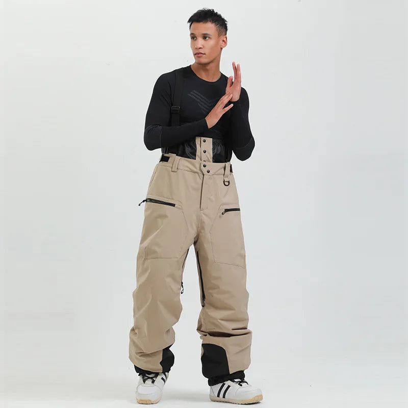 Loose Windproof Skiing Pants Thickening Warm Ski Overalls Men Winter New Snow Clothes Waterproof Pant Outdoor Snowboard Trousers