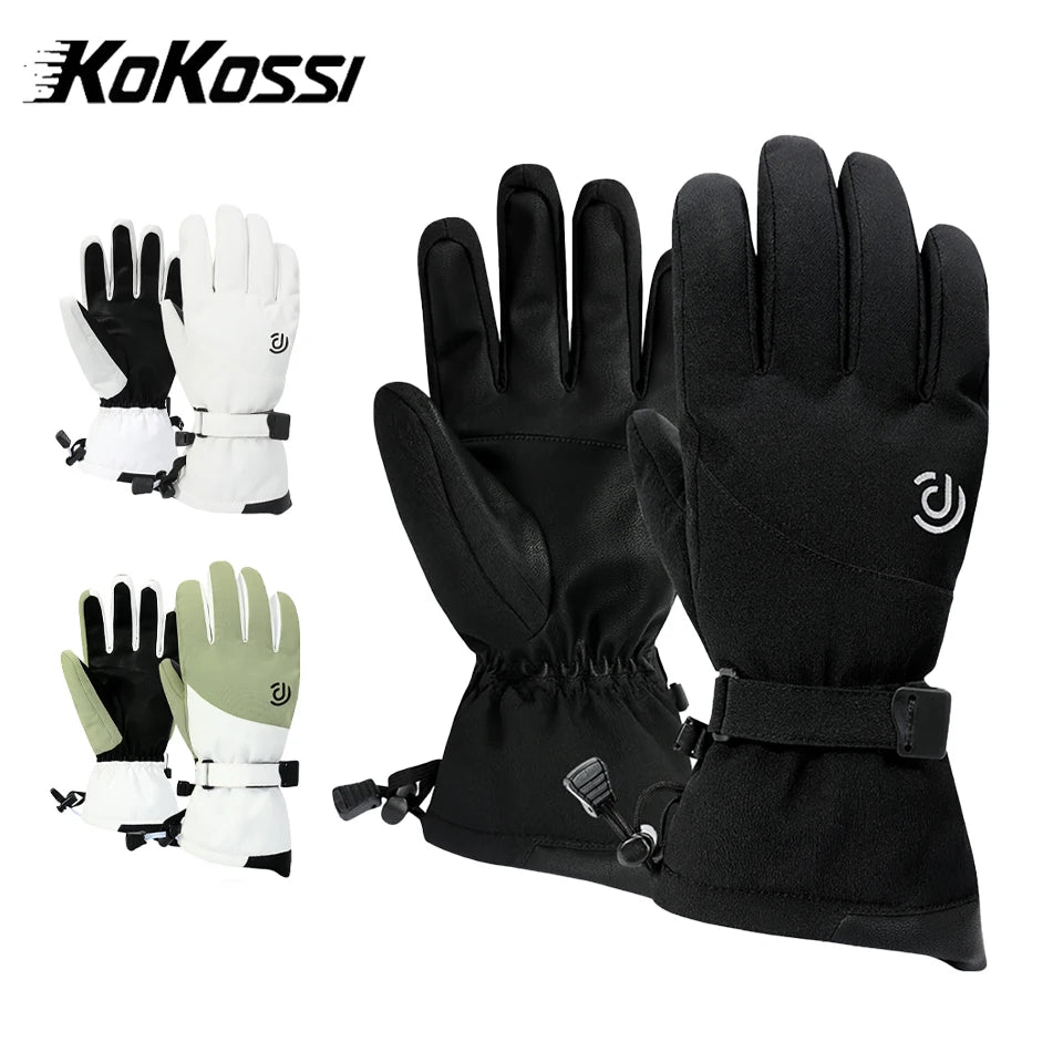 KoKossi Winter Non-slip Touch Screen Waterproof Snowboard Ski Gloves Thickened Windproof Cycling Fleece Warm Riding Gloves
