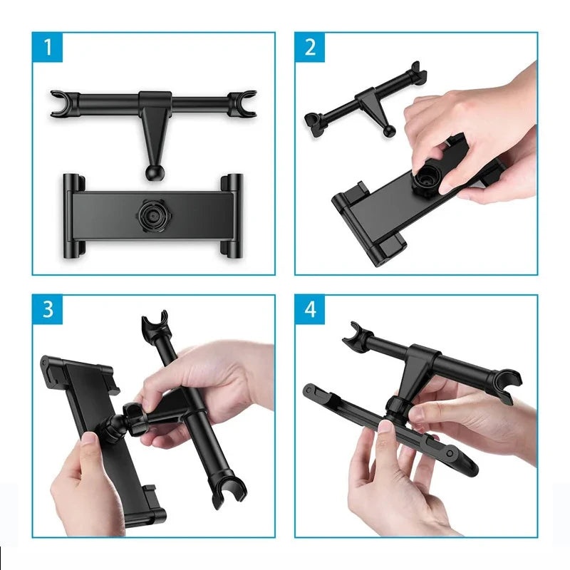 Car Rear Seat Bracket Car mobile phone holder Car rear headrest bracket Snap on flat bracket Automotive interior modification