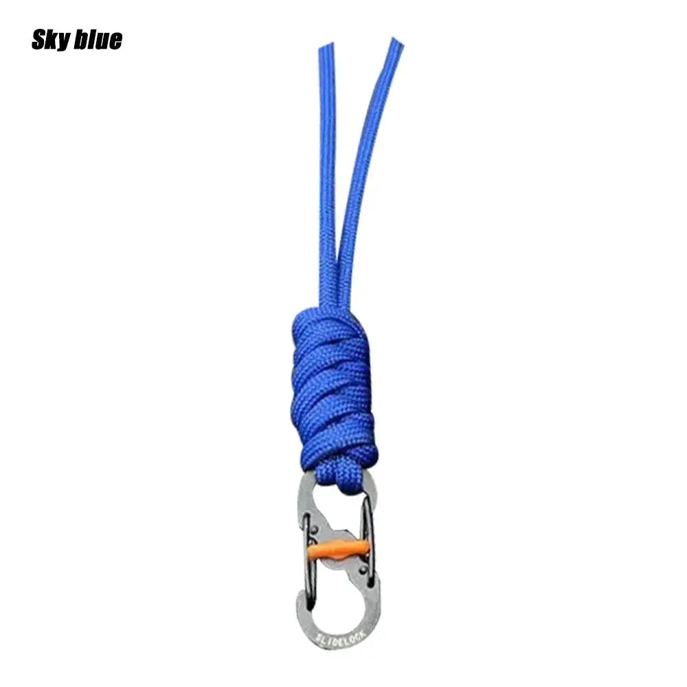 Handmade Snake Knot Paracord Keychain Outdoor Rock Climbing Camping Rescue Emergency Survival Rope Metal Key Chains Gifts
