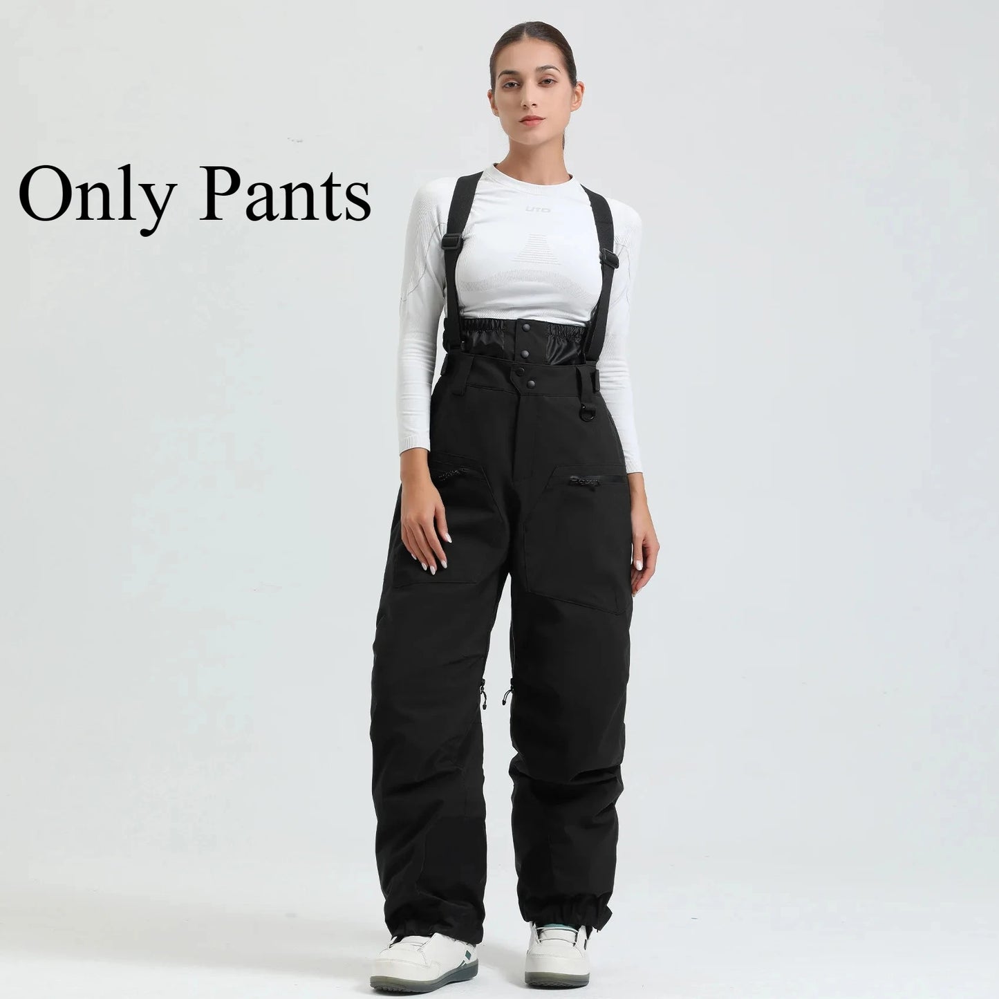 New Unisex Ski Pants Women Windproof Waterproof Snow Strides Warm Breathable Thickened Winter Outdoor Snowboarding Trousers