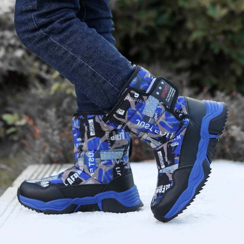 New Cute Winter Girl's Nonslip Snow Boots Kids Mountaineering Skiing Warm Felt Boots School Outdoor Activities Eur Size 31-39