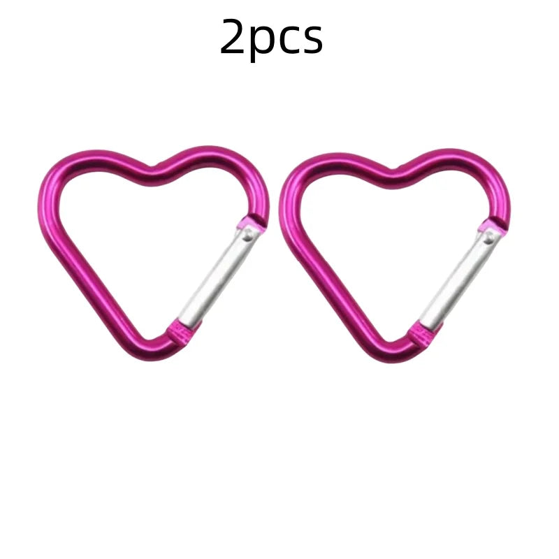 Outdoor Carabiner Heart Shape Keychain Clip Aluminum Alloy Rings Climbing Clips Spring Snap Hook Carabiner Durable
