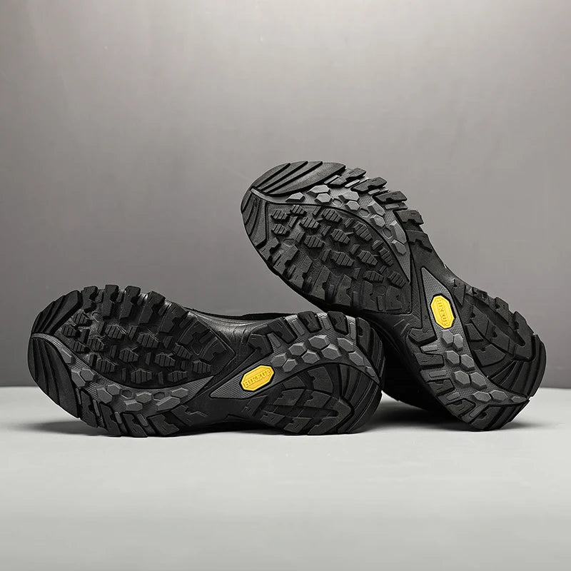 HIKEUP High-Top Men Hiking Boot Winter Outdoor Shoes Lace-Up Non-slip Sports Casual Trekking Boots Man Suede Warm Shoes