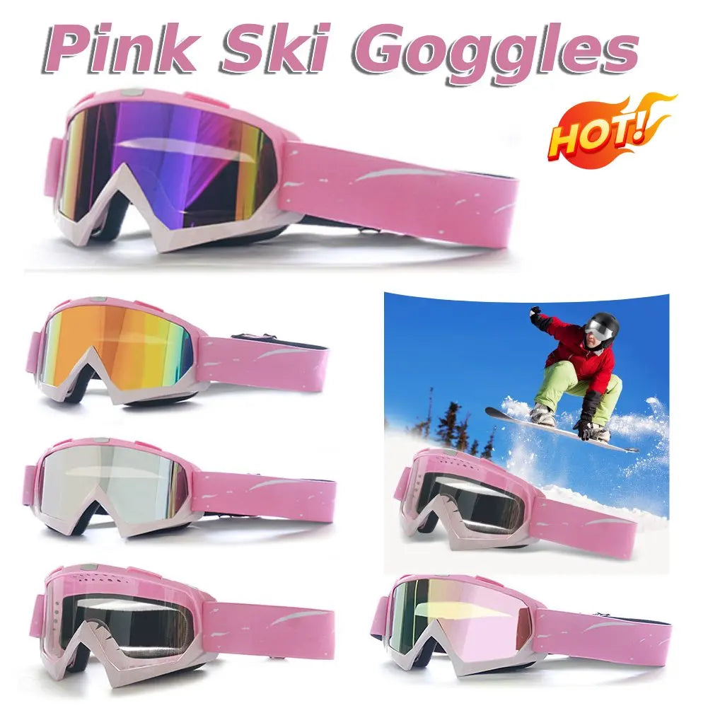Ski Goggles UV Protection Snowboard Goggles Over Glasses Winter Snow Sports Goggles for Women Men Adult Youth