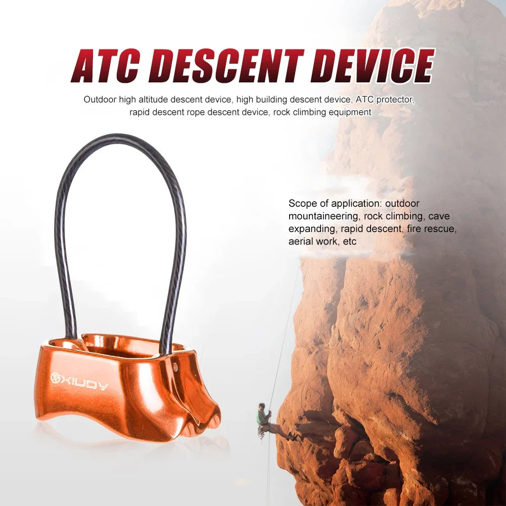 Hiking Descent Device Rock Climbing Camping Tool ATC Belay Rappel 25KN Outdoor for Family Outdoor Camping Accessories