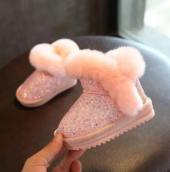 2023 Winter Kids Fashion snow boots thick Child Genuine Leather warm plush soft bottom baby girls boots winter ski boot for baby