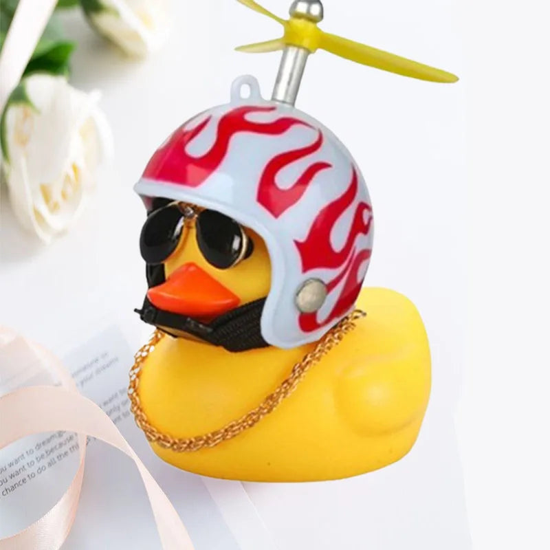 Car Broken Wind Helmet Small Yellow Duck Car Decoration Accessories Wind-breaking Wave-breaking Duck Cycling Decor Goods Gift