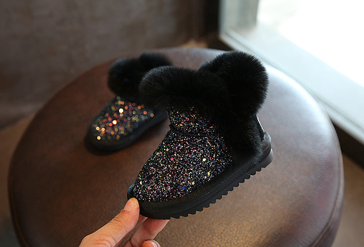 2023 Winter Kids Fashion snow boots thick Child Genuine Leather warm plush soft bottom baby girls boots winter ski boot for baby