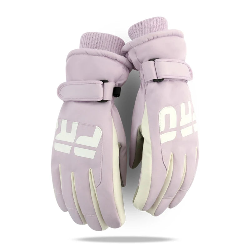 Waterproof ski gloves for women, warm and windproof for men, with added insulation and thickness. Suitable for cycling, outdoor