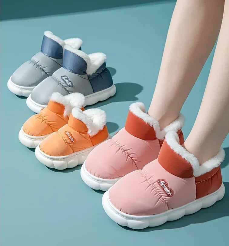 Children's Cotton Shoes Winter Plush Thickened Cotton Slippers Waterproof Ski Boots Baby Boys and Girls Leather Boots Kids Shoes