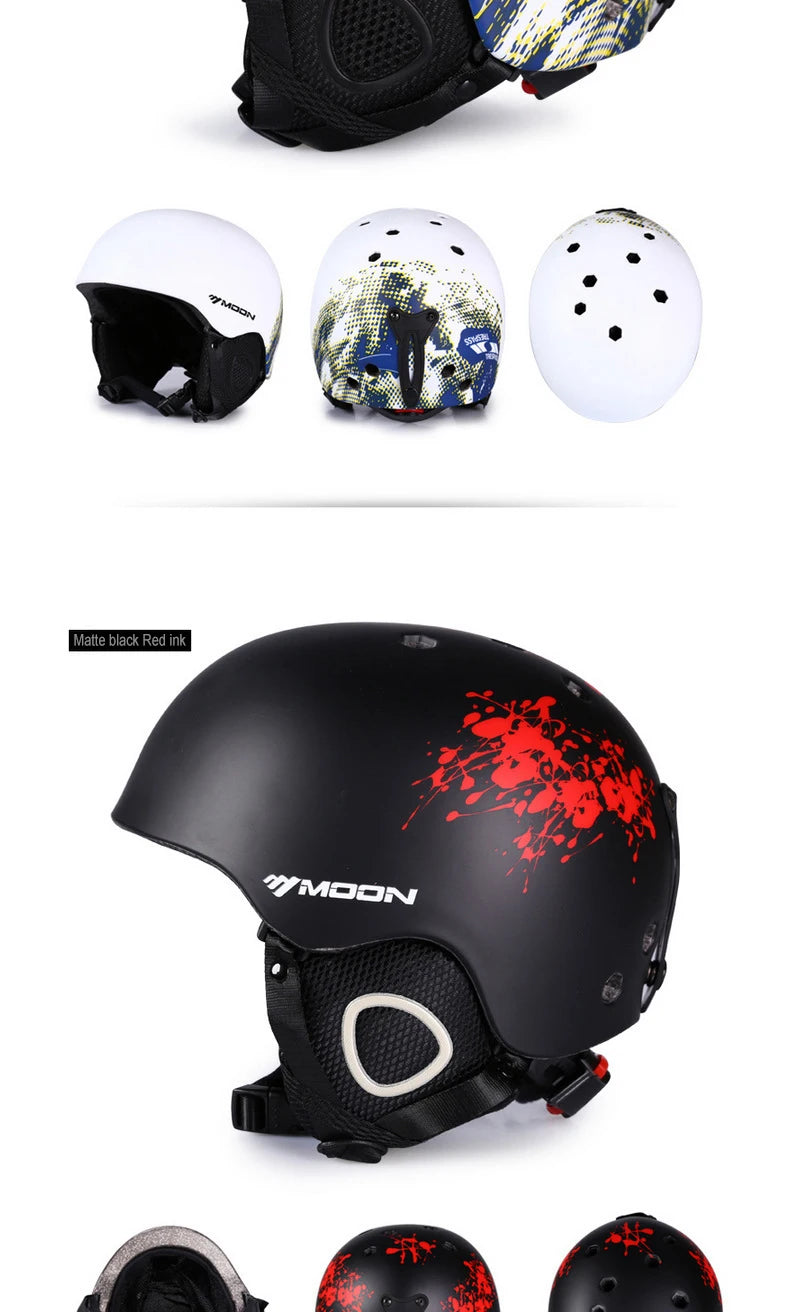MOON Skiing Helmet Skiing Helmet Children Adult Ultralight Extreme Sports Skateboard Snowboard Helmet Snowmobile Motorcycle