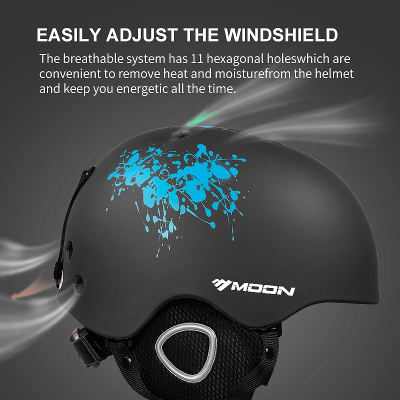 MOON Skiing Helmet Skiing Helmet Children Adult Ultralight Extreme Sports Skateboard Snowboard Helmet Snowmobile Motorcycle