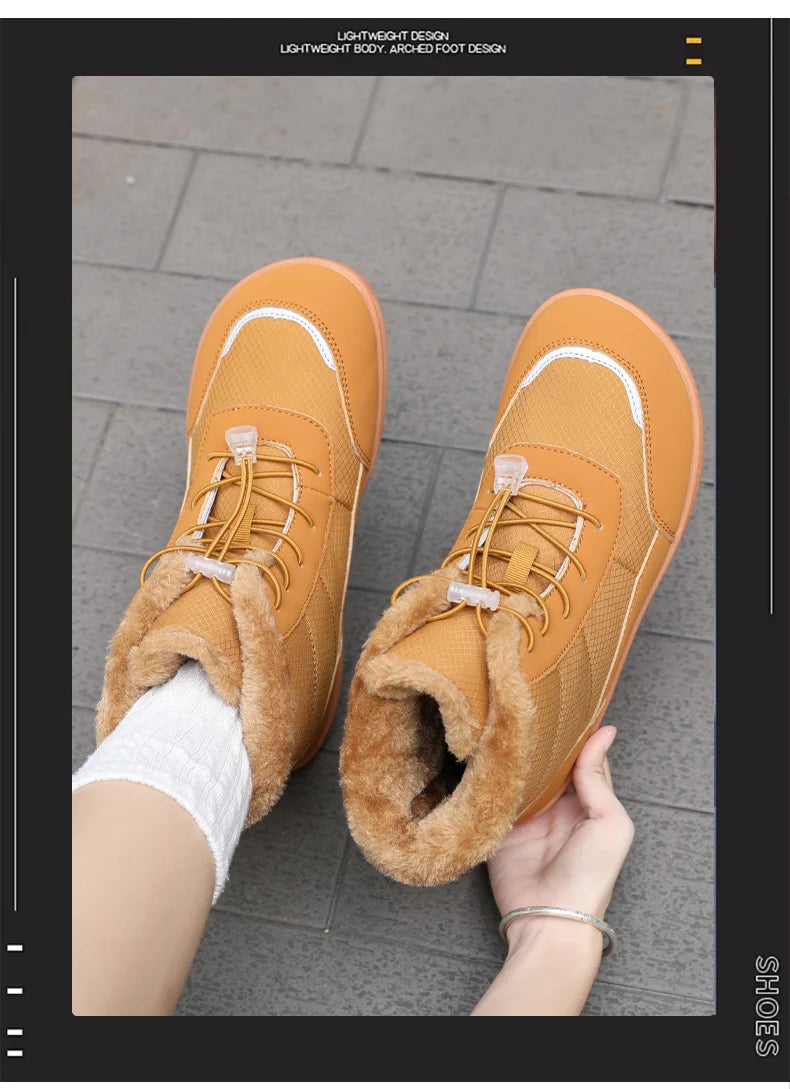 Clearance_2024 women's barefoot snow boots warm snow boots outdoor hiking shoes winter fur ankle boots women's boot Barefoot Ank