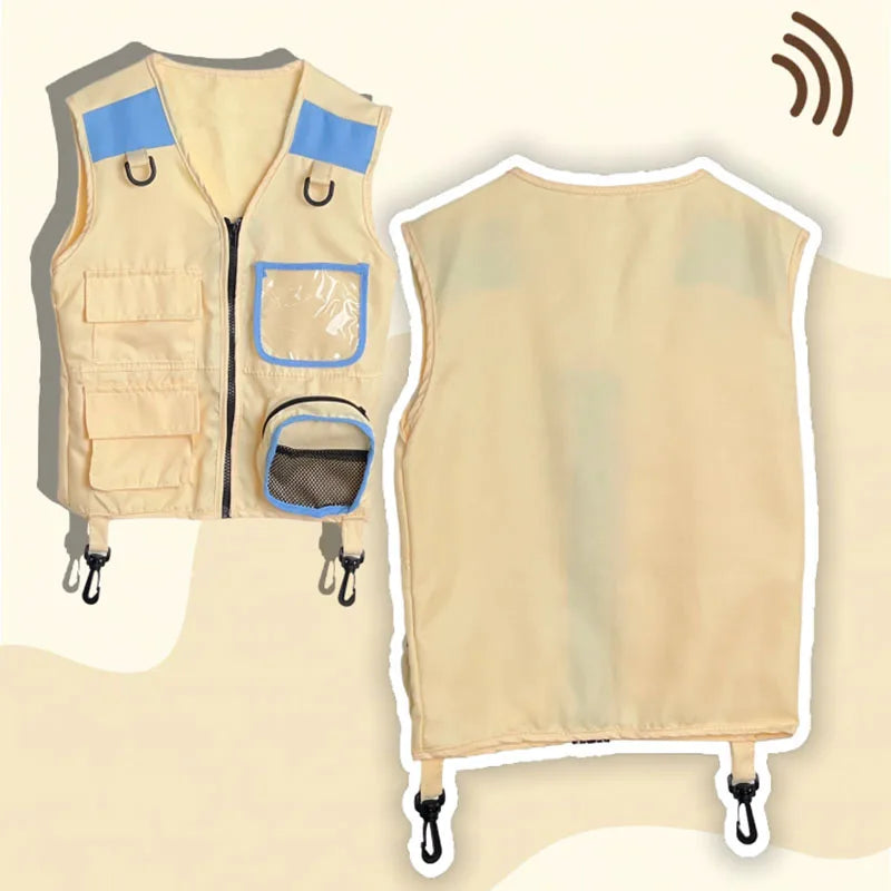 Children Explorer Vest Pretend Play Cosplay Camping Jungle Vest Dress Up for Boys Girls Camping Outdoor Adventures Kids Gift