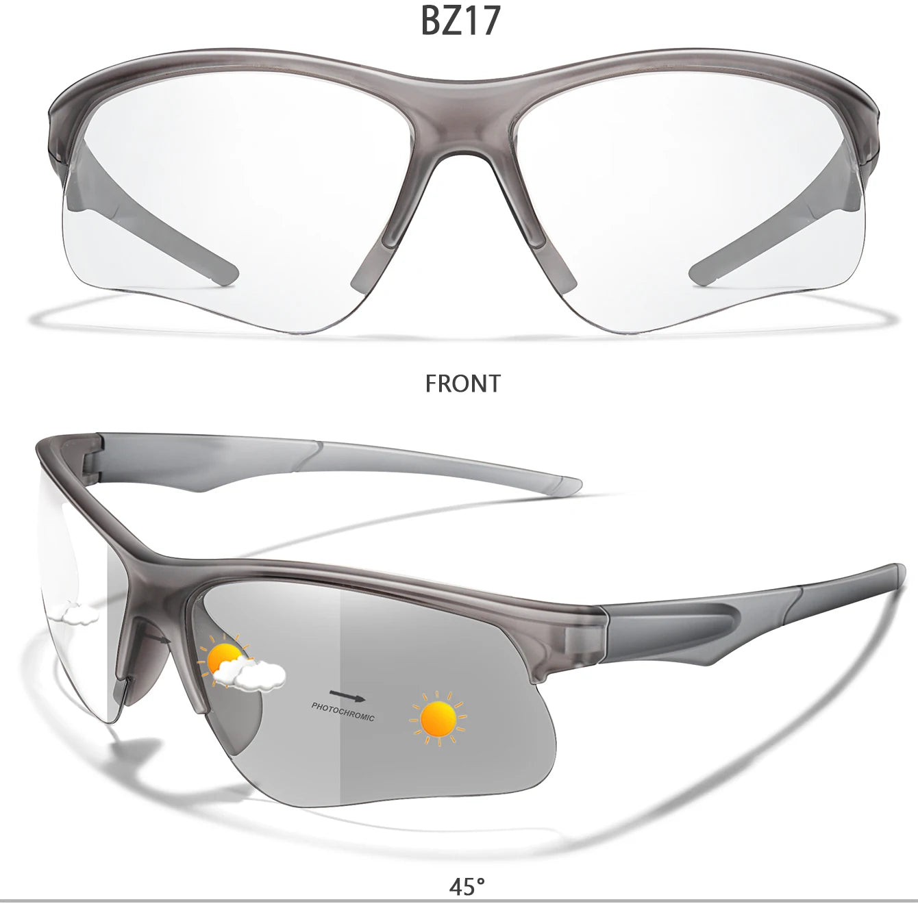 LOISRUBY Style Photochromic Sunglasses Men Women Outdoor Mtb Bicycle Cycling Runnging Eyewear Sports Bike Windproof Goggles