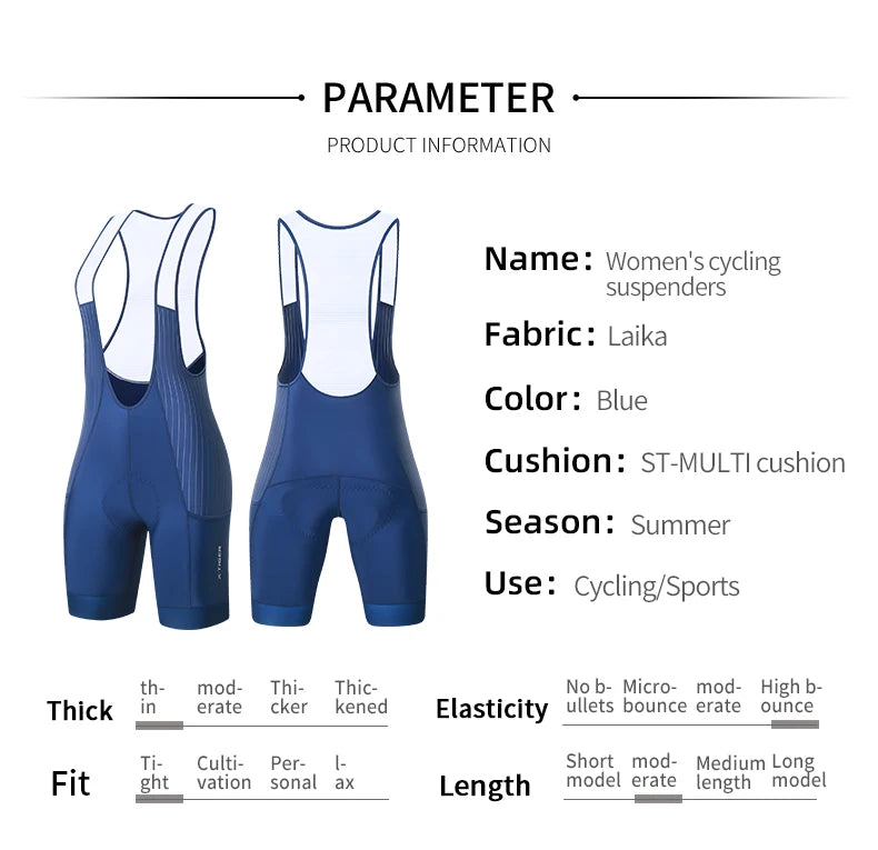 X-Tiger Women Pro Cycling Bib Shorts Summer Laika MTB Road Bicycle Shorts Women's Cycling Suspenders With ST-MULTI cushion