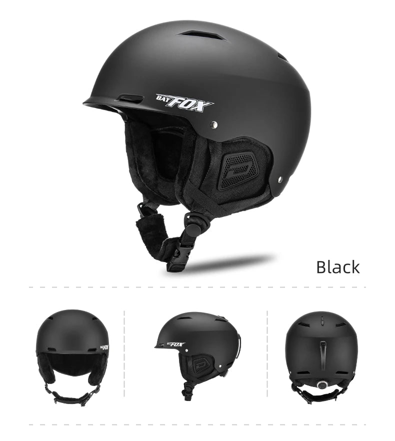BATFOX New Unisex Ski Helmet Certificate Half-covered Anti-impact Skiing Helmet For Adult and Kids Snow Safety Snowboard Helmet