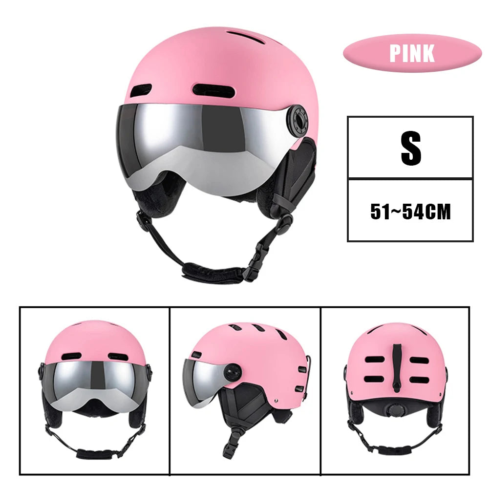 Skiing Helmet Snowboard Helmet With Detachable Glasses Winter Outdoor Sports Ski Helmet Safety Skateboard Skiing Snowboard Snow